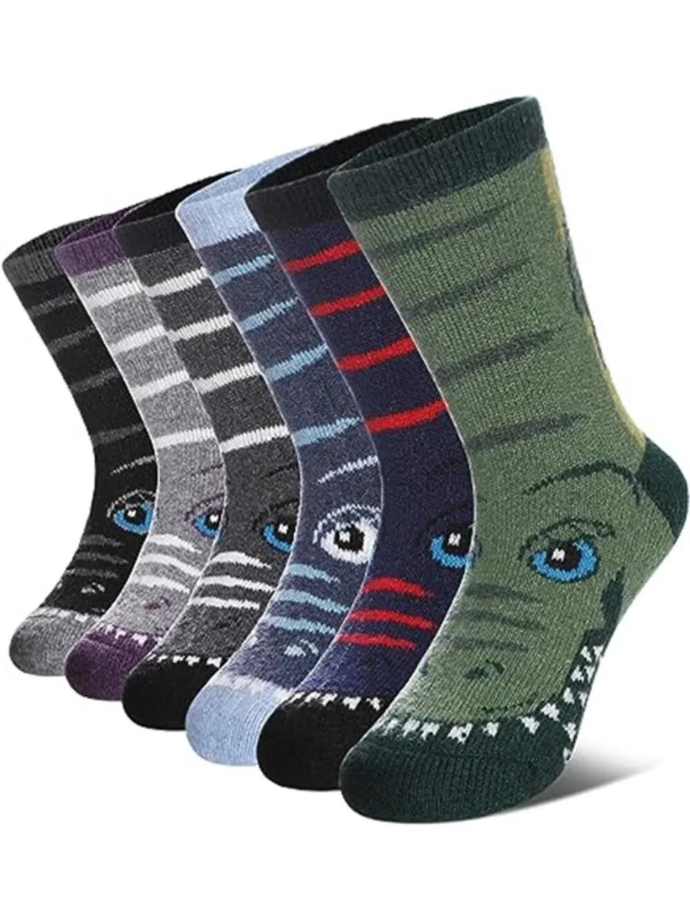 6 Pairs Kids Merino Wool Hiking Socks Thermal Winter Warm Thick Crew Boot